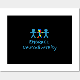 Embrace Neurodiversity Autism awareness Posters and Art